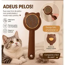 Escova Pet Rasqueadeira Pet Tira Pelos Pra Cachorro E Gatos