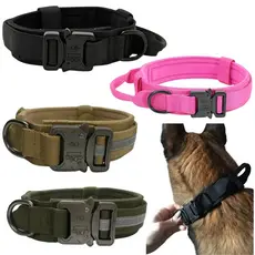 Coleira Tática Ajustável Resistente com Alça de Controle para Treinamento LR-0239 - Cães Médio/Grande
