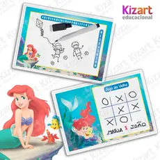 Lousa Mágica + Caneta Com Apagador Lembrancinha Festa Infantil Tema Ariel Pequena Sereia