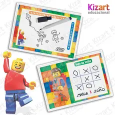 Lousa Mágica + Caneta Com Apagador Lembrancinha Festa Infantil Tema Lego