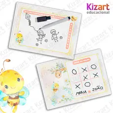 Lousa Mágica + Caneta Com Apagador Lembrancinha Festa Infantil Tema Abelinha Aquarela