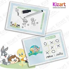 Lousa Mágica + Caneta Com Apagador Lembrancinha Festa Infantil Tema Baby Looney Tunes