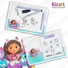 Lousa Mágica + Caneta Apagador Lembrancinha Festa Infantil Tema A Casa Mágica Da Gabby + Opções