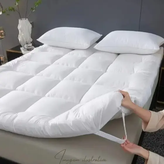 pillow top cama queen box protetor de colchão 400 fios toque macio Promoção .