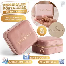 Etiqueta DTF Personalizada Para Porta Joias Com Logo Marca Termocolante Aplique Ferro