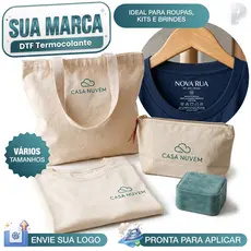 Etiqueta DTF Termocolante Personalizada Com Sua Logo Marca Para Roupa Produto Caixa Aplique Ferro