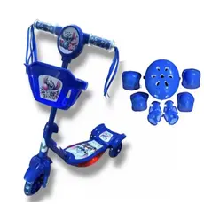 Patinete 3 rodas infantil com luz - música - cesta menino menina