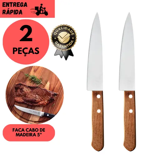 1 ou 2 Un Faca Profissional 5" Polegadas de Cozinha Corte Afiado Cabo de Madeira