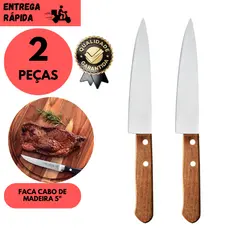 1 ou 2 Un Faca Profissional 5" Polegadas de Cozinha Corte Afiado Cabo de Madeira