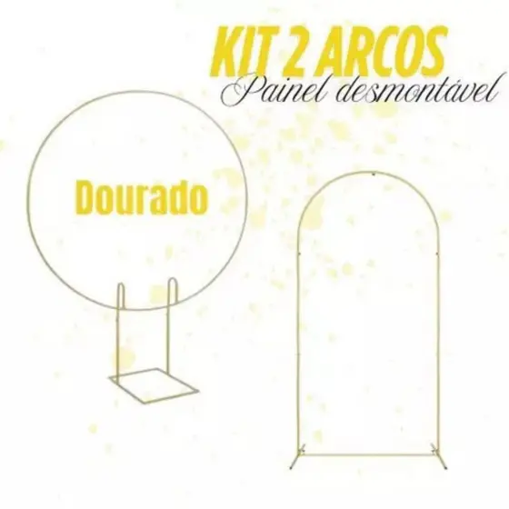kit 2 Painel, Arco 1 Romano + 1 Redondo Suporte Desmontável 2x1 Festa Aniversario Eventos Bexiga