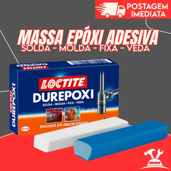 Massa Epóxi para Reparos, Cola Forte, Alta Resistência - Durepox 50g ou 100g