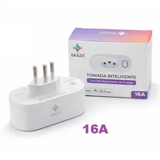Tomada Inteligente Wifi 16A Ekaza Com Medidor de Consumo Monitoramento de Energia