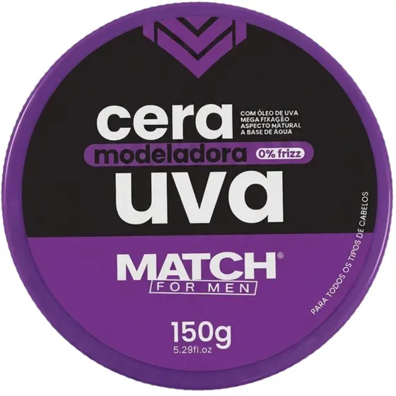 Cera Modeladora e Fixadora Com Oleo de Uva Aspecto Natural150g - Match