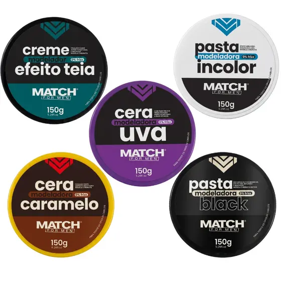 Cera Modeladora Match ForMan Alta Fixação 150g Modela & Fixa Penteados Match Forman