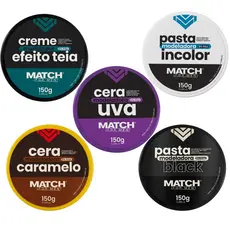Pomada 4x  Modeladora Capilar Match ForMen Incolor, Black, Efeito Teia e Caramelito