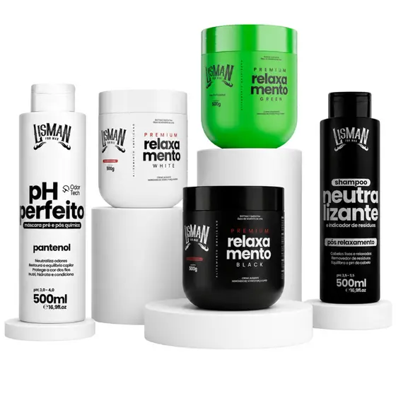 Kit Alisamento Masculino Completo Lisman For Man com Shampoo Neutralizante e Máscara Pós-Química