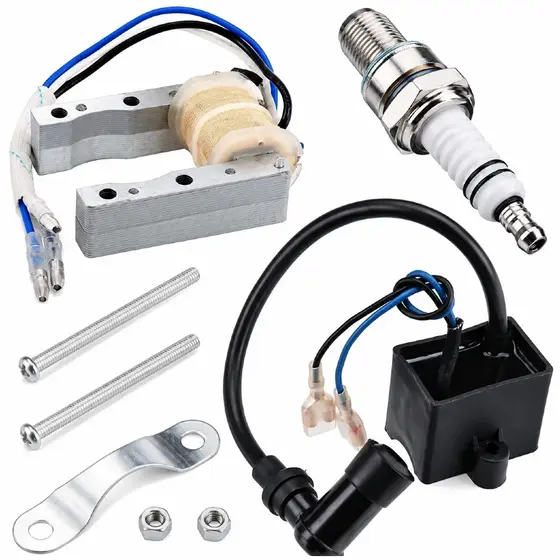 Kit Bobina Magneto, CDI e Vela para Bicicleta Motorizada Modelo KXT Motores 49cc e 80cc Peças de Ignição Profissionais