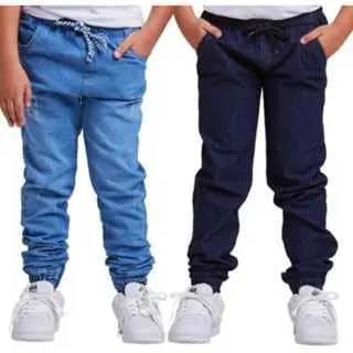 Kit 2 Calça Jeans Masculina Infantil Meninos jogguer
