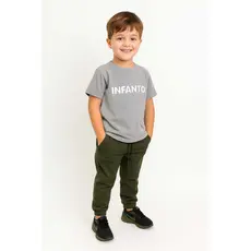 Calça  Jogger Infantil Meninos cinza e verde entrega rapida