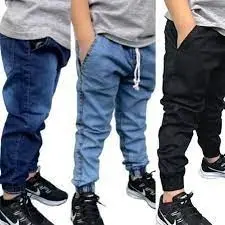 Kit 3 Calças de Infantil Unissex jogguer jeans