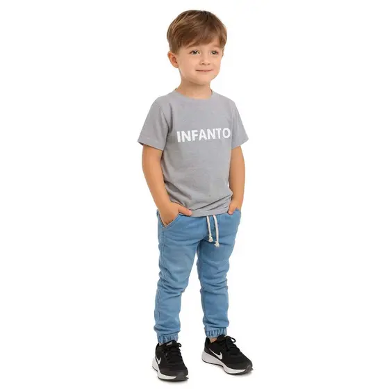 calça jogger infanitl juvenil jeans masculino promoção 04 ao 16 anos
