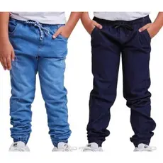 Kit 2 Calças Jogger Bebê Infantil Juvenil - Calça de criança jeans apertada da moda 2 ao 16
