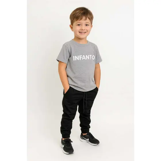 Calça Infantil Jeans Masculina Sarja Preta