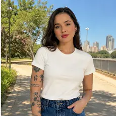 Camiseta Basica Baby Look Dia a Dia Tshirt Casual Blusinha De Look Camiseta Branca Verde Amarelo