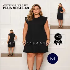 Vestido Casual Plus Size G1 Manga Muscle  Vestido 100% Algodão Confortável Vestido Curto