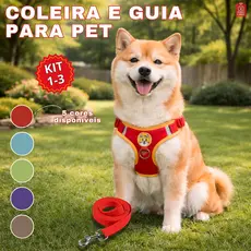 Coleira De Peitoral Cachorro Com Guia Para Caes e Gatos De Estimação Ajustável Filhotes Colete