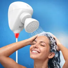 Ducha Chuveiro Eletrico Com Led Move Eletronica Zagonel 127/220v Ajuste Gradual Branco Articulado