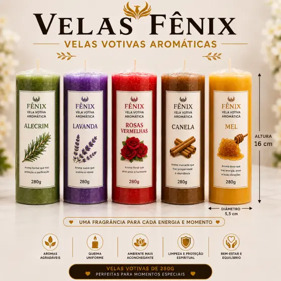 Velas Aromática e Espiritual Votativa 280 gr Varios Aromas 🚀