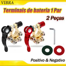 1 Par Positivo & Negativo Automotivo Bateria Terminal Cabo Braçadeira de Liberação Rápida Conectores Kit Com 2 Conectore