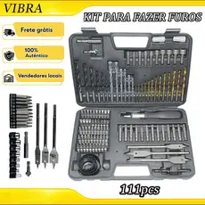Conjunto De Brocas Para Carpintaria 111pCS Inclui , Chaves De Fenda E Soquete Caixa De Ferramentas Profissional