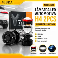 2PC Y7D Automotive LED Headlights H4 Lens Super Bright Tangent High and Low Focus Integrated Range
