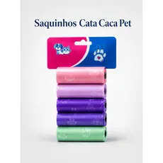 Saquinho Cata Caca Biodegradável Refil para Porta Saquinhos Pet Cachorro Gato Resistente Higiênico Passeio