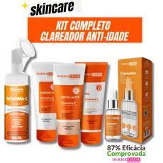 Kit Skincare Anti Idade Vitamina C Dermachem+ Sérum Clareador+ Mousse Micelar Vitamina C Rhenuks