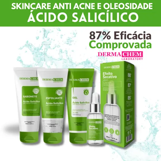 Kit Skincare Anti Oleosidade e Acne Salicílico + Sérum Secativo Dermachem