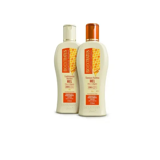 Kit Shampoo e Condicionador Bio Extratus Mel 250g – Nutrição e Hidratação Capilar