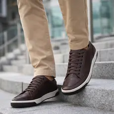 Tênis Masculino Sapatênis Em Couro Legitimo Sapato Elegante Confortável Macio Leve Para o Dia a Dia