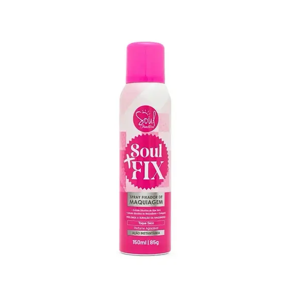 Spray Fixador de Maquiagem Soul Fix 150ml Toque Seco Longa Duração Aloe Vera Colágeno