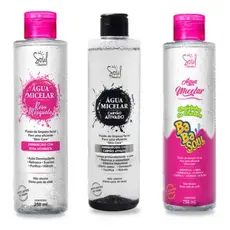 Água Micelar Soul Cosméticos 250ml Rosa Mosqueta e Carvão Ativado Limpeza Facial