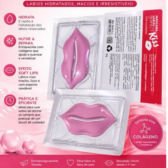 Máscara Labial com Colágeno Hidrata e Fortalece 8g