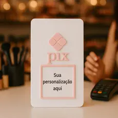 Placa Qr Code Display Personalizado Acrílico Mesa Balcão Moderno