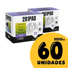 Tapete Higiênico Pet 80x60 2 em 1 Kit 2 Pacotes Lavanda Carvão Ativado Para Cachorro