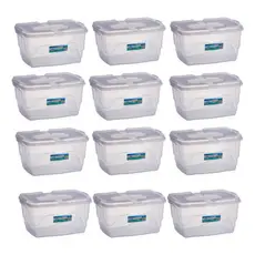 Kit 12 Caixas Container Organizadoras 20L Transparente de Plástico Para Brinquedos Livros Fotos Sapatos