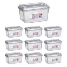 Kit 10 Caixas Organizadoras 3L Transparente Tampa com Trava Multiuso Brinquedos Cabos Livro
