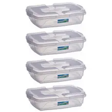 Kit 4 Caixas 6L com Tampa e Trava Plástico Reforçado Organização de Cozinha, Escritório e Quarto