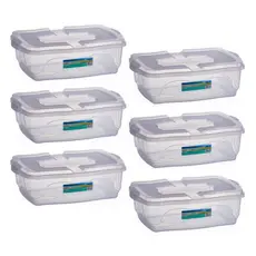 Kit Caixas Organizadoras 12L Plástico Transparentes com Tampa Para Roupas Brinquedos Sapatos
