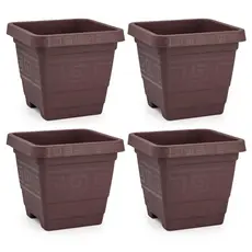 Kit 4 Vasos Quadrados 18L Grandes para Horta, Jardim, Flores, Plantas e Ervas – Plástico Reforçado